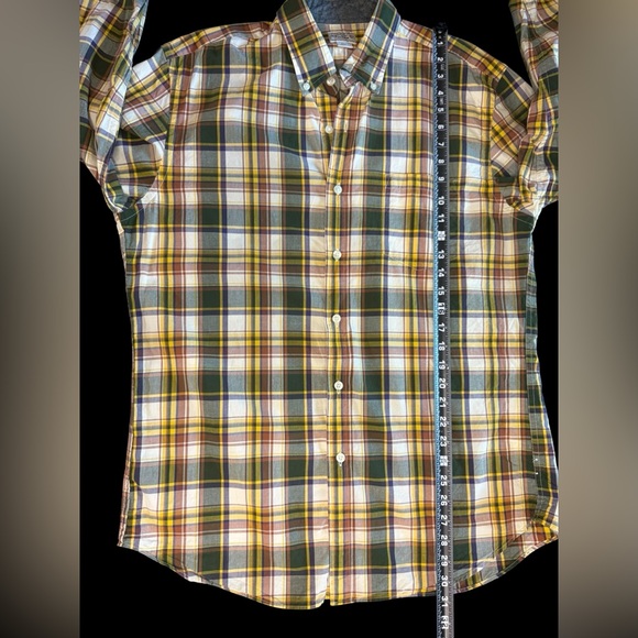Tailored by J CREW Men’s cotton woven plaid long sleeve shirt | Size Large - Picture 4 of 9